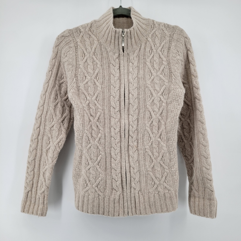 Cambridge Dry Goods Beige Cable Knit Cardigan